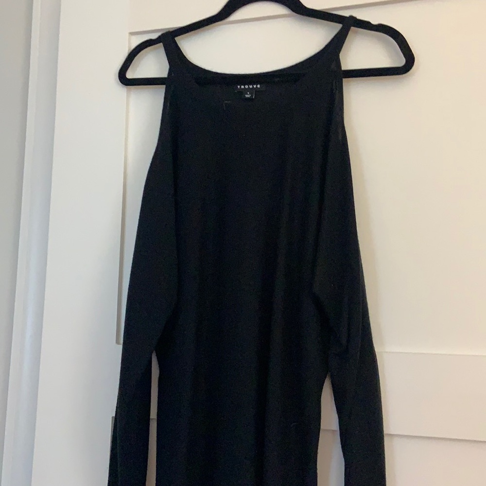 Black sweater with cut out shoulders